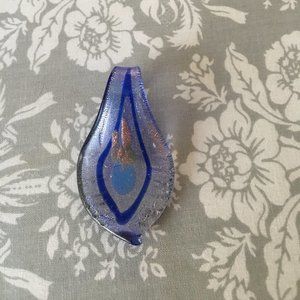 New glass pendant 2.5” x 1.5” hand crafted